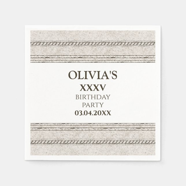 Servilleta de papel con tema griego y elementos de (Anverso)