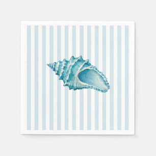 Servilleta De Papel Concha de caracol costera náutica raya