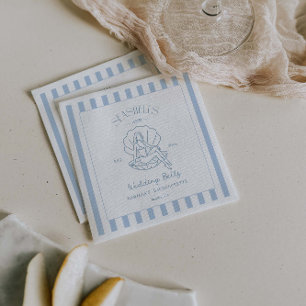 Servilleta De Papel Conchas Marinas Y Campanas De Boda Despedida De So
