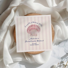 Servilleta De Papel Conchas marinas y campanas de boda Rosa Marino Des