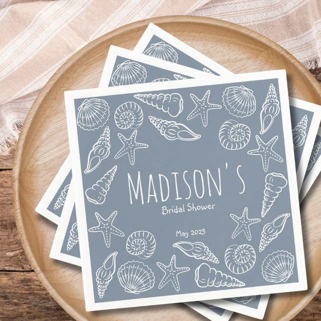 Servilleta De Papel Conchas marinas y estrellas de mar Desayuno Nupcia (Subido por el creador)