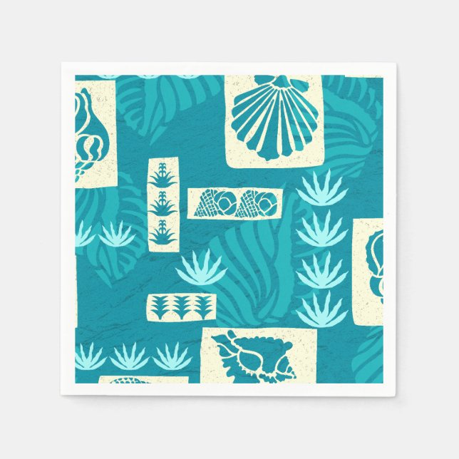Servilleta De Papel Conchas submarinas de Kua Bay Hawaiian (Anverso)