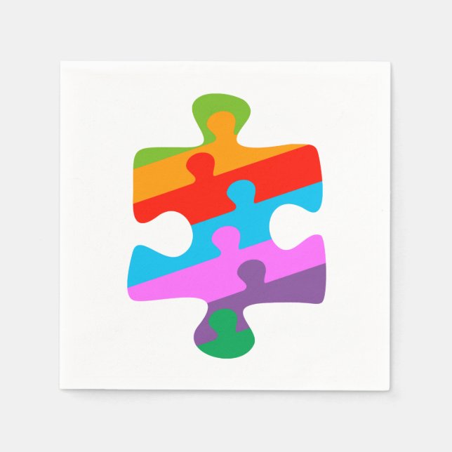 Servilleta De Papel Conciencia sobre el autismo (Anverso)