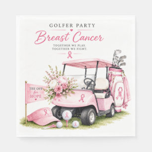 Servilleta De Papel Conciencia sobre el cáncer de mama con golf de cin