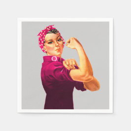 Servilleta De Papel Conciencia sobre el cáncer Rosie The Riveter