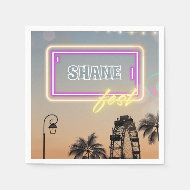 Servilleta De Papel Concierto del Festival de Música Cumpleaños (Anverso)