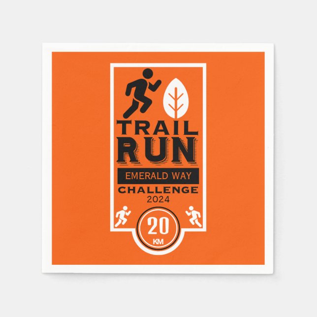 Servilleta De Papel Concurso de carreras de Trail Runner (Anverso)