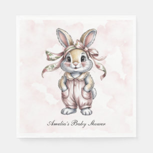 Servilleta De Papel Conejita Floral Adorable Baby Shower 