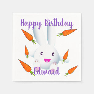 Servilleta De Papel Conejito blanco y zanjas