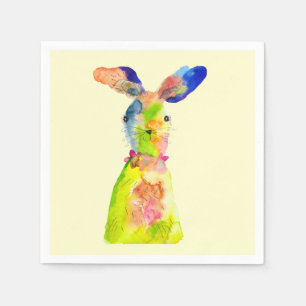 Servilleta De Papel Conejito de Pascua arte acuarela lindo