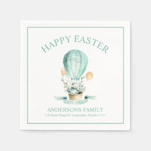 Servilleta De Papel Conejito de Pascua en un globo aerostático