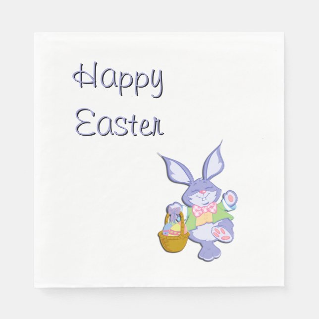 Servilleta De Papel Conejito de pascua feliz (Anverso)