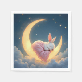 Servilleta De Papel Conejito en una Luna Creciente