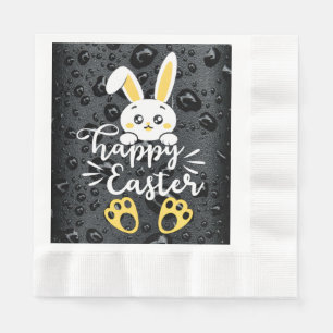 Servilleta De Papel Conejito feliz de Pascua con toallas de pata amari