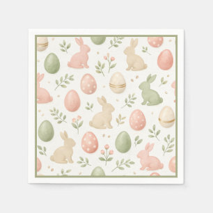 Servilleta De Papel Conejito Floral de Acuarela Brunch de Pascua