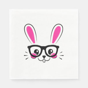 Servilleta De Papel Conejito lindo con Chicas de conejo de pascua de p