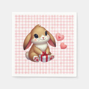 Servilleta De Papel Conejito lindo del día de San Valentín