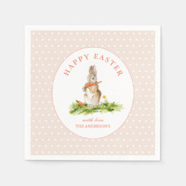 Servilleta De Papel Conejito rosado Feliz Papel de Pascua