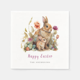 Servilleta De Papel Conejitos de Pascua Florales