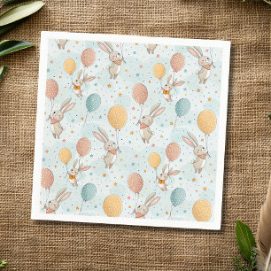 Servilleta De Papel Conejitos Lindos Sosteniendo Globos de Huevos Past