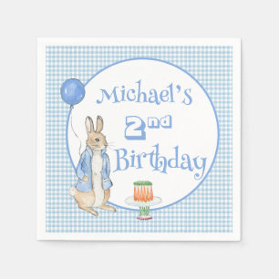 Servilleta De Papel Conejo Azul Dos Segunda Fiesta de Cumpleaños