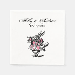 Servilleta De Papel Conejo Blanco Trompetista Alice Adv Wonderland Ros