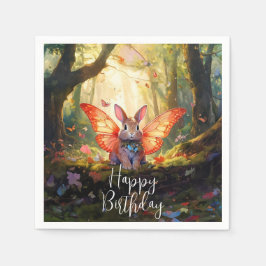Servilleta De Papel Conejo caprichoso bosque encantado Feliz Cumpleaño