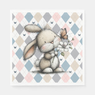 Servilleta De Papel Conejo caprichoso de primavera