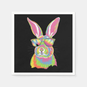 Servilleta De Papel Conejo Cara Linda Gafas de Conejo Pascua Tie Dye