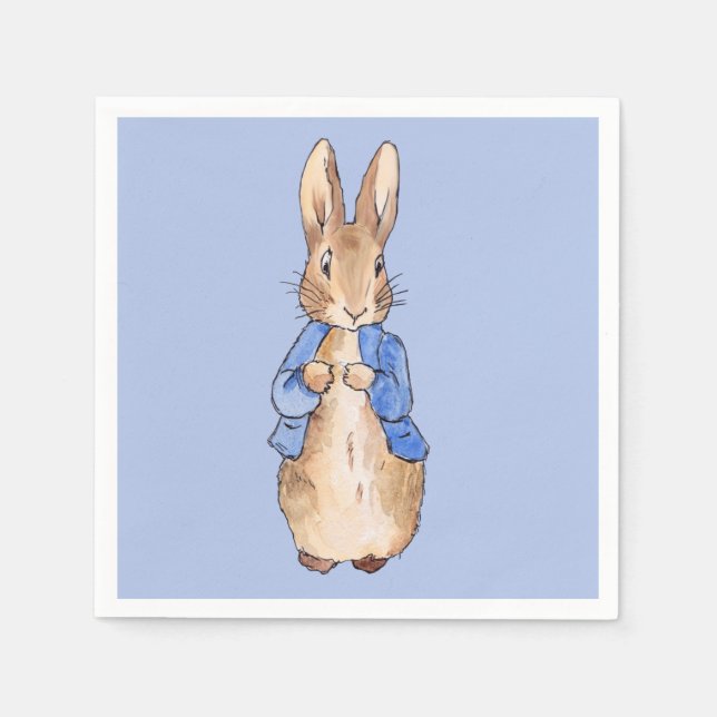 Servilleta De Papel Conejo clásico con chaqueta azul (Anverso)