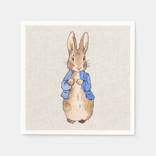 Servilleta De Papel Conejo clásico con chaqueta azul (Anverso)