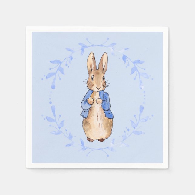 Servilleta De Papel Conejo clásico con chaqueta azul (Anverso)