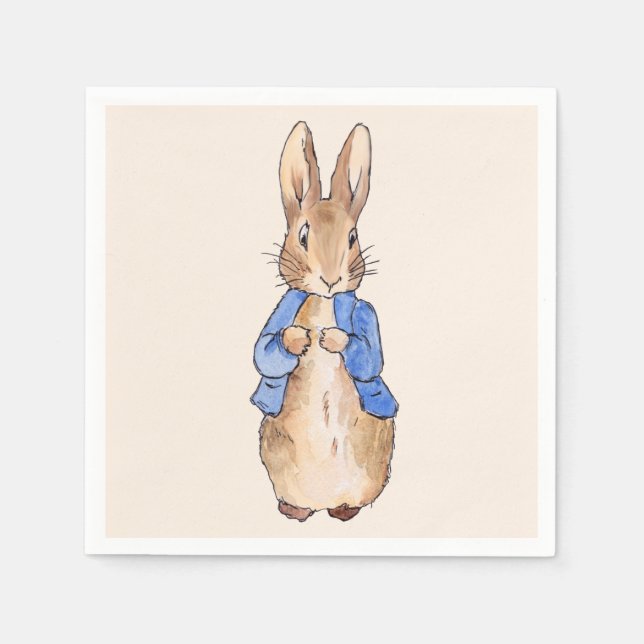 Servilleta De Papel Conejo clásico con chaqueta azul (Anverso)