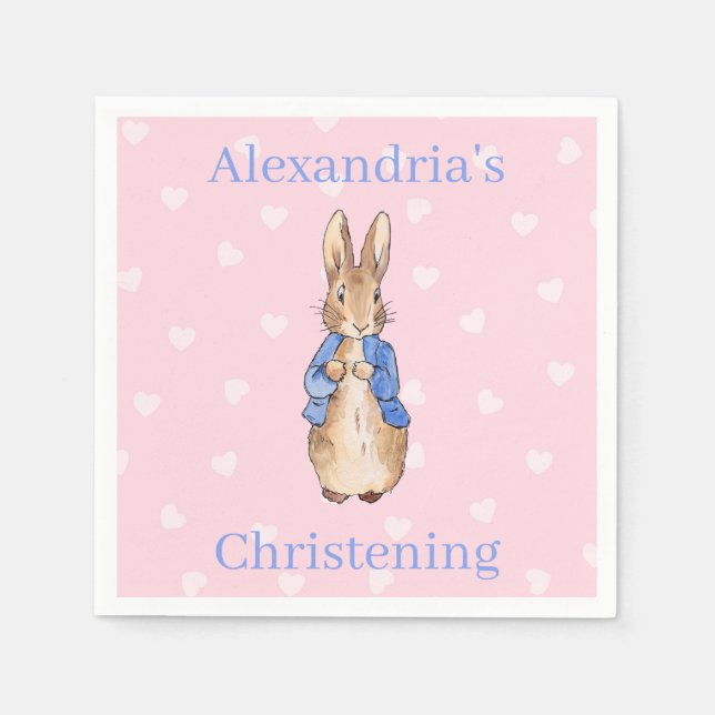Servilleta De Papel Conejo clásico con nombre personalizado (Anverso)