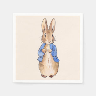 Servilleta De Papel Conejo clásico en chaqueta azul