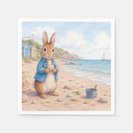 Servilleta De Papel Conejo clásico en una playa de arena