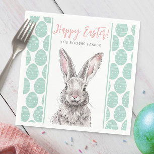 Servilleta De Papel Conejo Conejo Feliz Pascua Arte Animal Cutel Paste