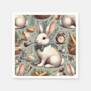 Servilleta De Papel Conejo cutáneo de vintage