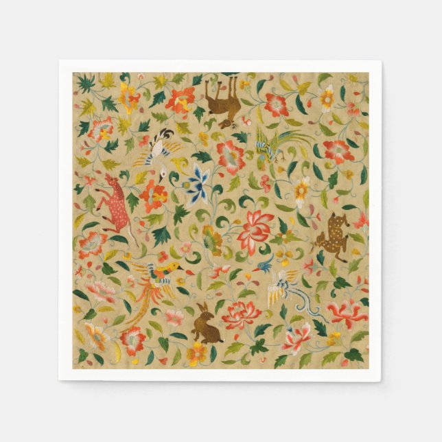 Servilleta De Papel Conejo de aves de corral de animales antiguos (Anverso)