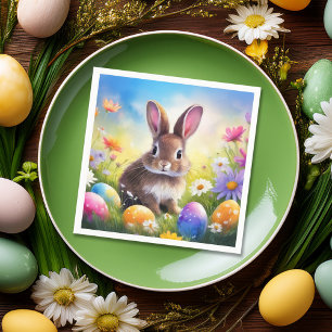 Servilleta De Papel Conejo de Bebé Cute Brown Easter