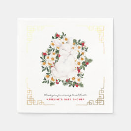 Servilleta De Papel Conejo de Invierno Floral | Servilletas para Baby 