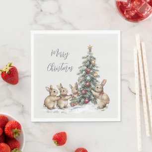 Servilleta De Papel Conejo de menta árbol de Navidad