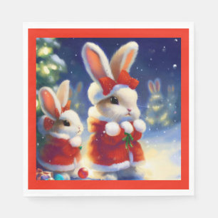 Servilleta De Papel Conejo de navidades 3