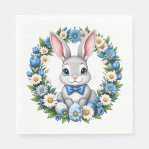 Servilleta De Papel Conejo de Pascua con flores 
