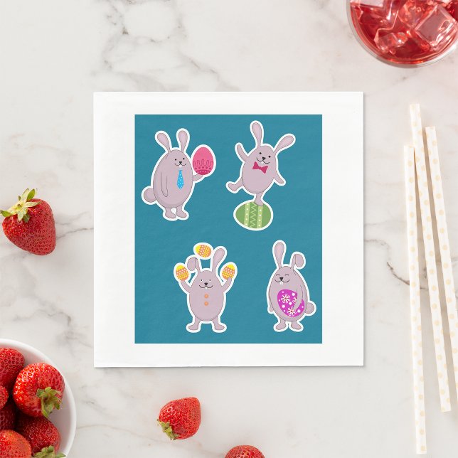 Servilleta De Papel Conejo de Pascua con Huevos Coloridos (Subido por el creador)