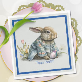 Servilleta De Papel Conejo de Pascua de Bebé Vintage