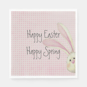 Servilleta De Papel Conejo De Pascua De Peeking En Gingham