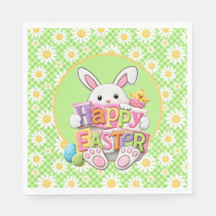 Servilleta De Papel Conejo de Pascua de primavera margarita