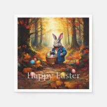 Conejo de Pascua en el bosque