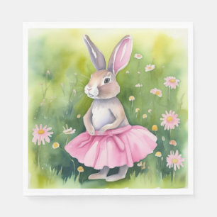 Servilleta De Papel Conejo De Pascua En Tutu Rosa